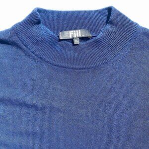 Fiii Men’s VTG Lightweight Mock Turtleneck Sweater XL Blue, Cotton/Rayon, Italy